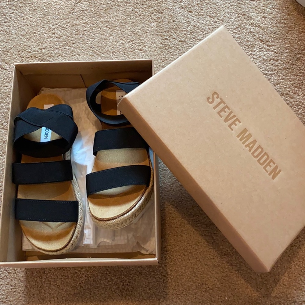 Steve Madden platform espadrilles strappy sandals